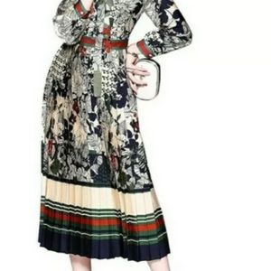 Lai Meng Five Cats Women' s Pleated Floral Button-Up Midi Dress - XXXL (US 12)